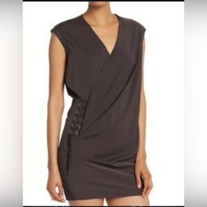 All Saints Aures Lace up Mini Dress Size 4 Allsaints Anthracite
